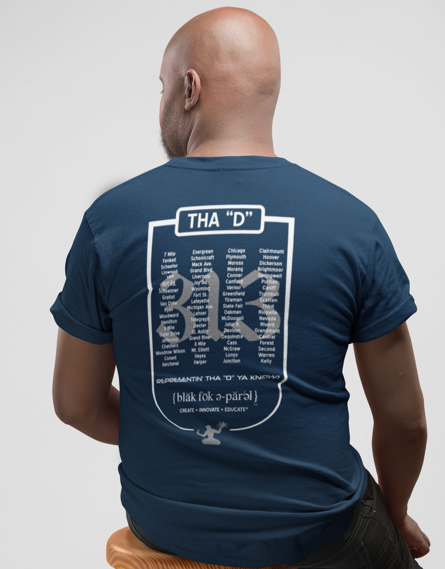 What U Rep? Detroit NAVY Unisex T-shirt NEW