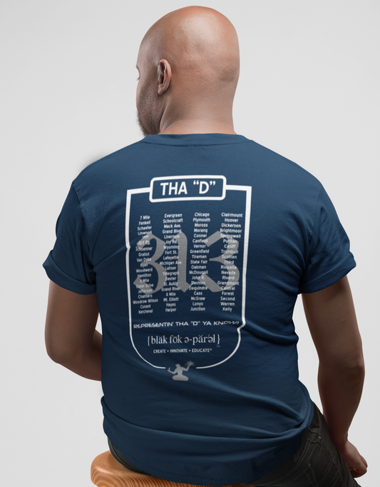 What U Rep? Detroit NAVY Unisex T-shirt NEW