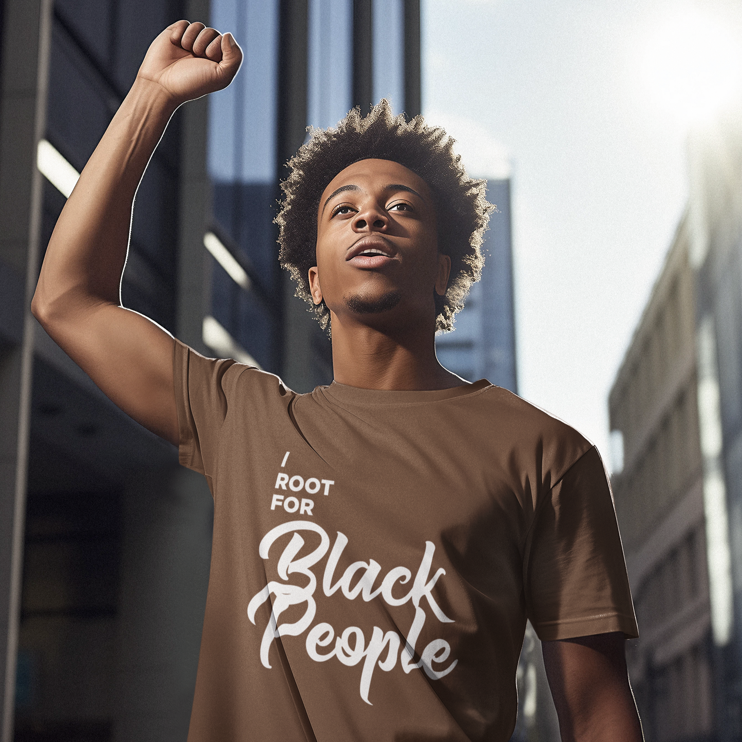 I Root for Black People T-shirt Brown