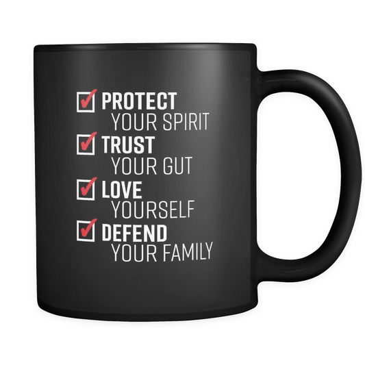 The Pledge The Pledge - Protect Trust Love Defend 11 oz Black Mug