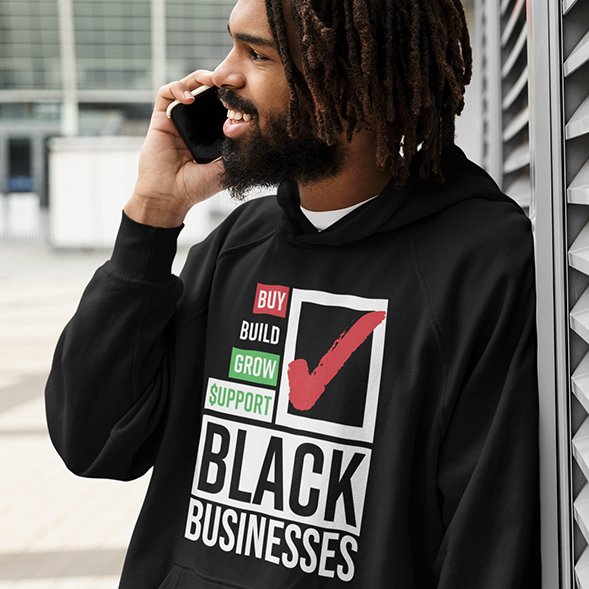 Buy Build Grow Support Black Businesses Hoodie blackfokapparel