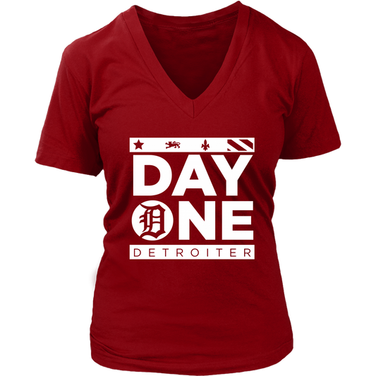 Day One Detroiter Womens V-neck T-shirt