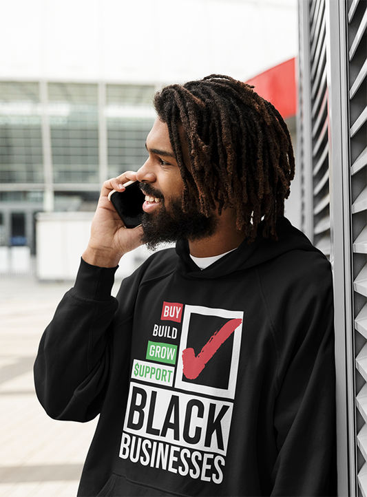 Buy Build Grow Support Black Business Hoodie