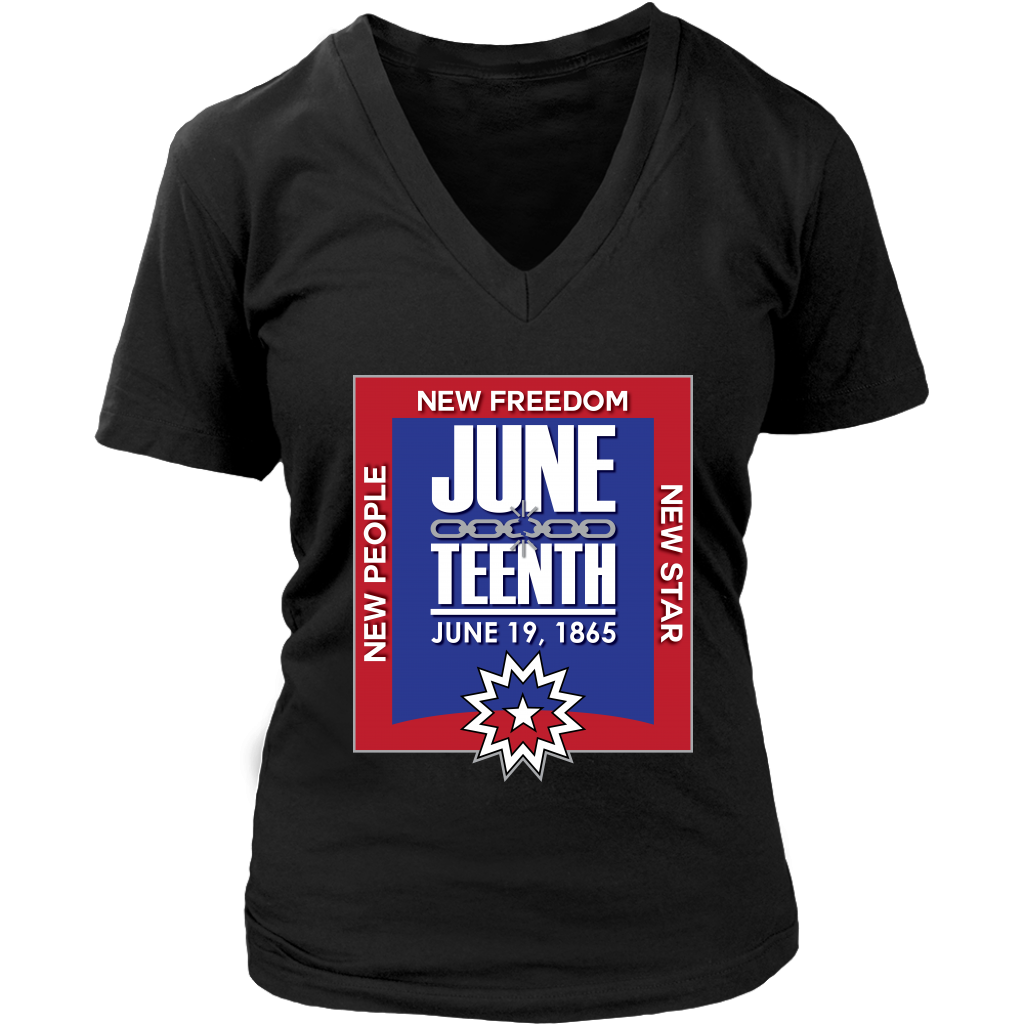 Juneteenth Womens V-Neck T-shirt POS