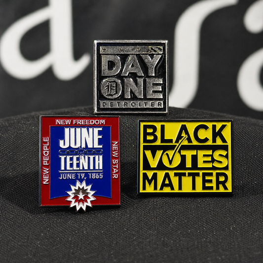 Juneteenth - Black Votes Matter - Day One Detroiter Pin Bundle