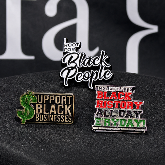 Support Black Businesses I Root for Black People Celebrate Black History Pin Bundle