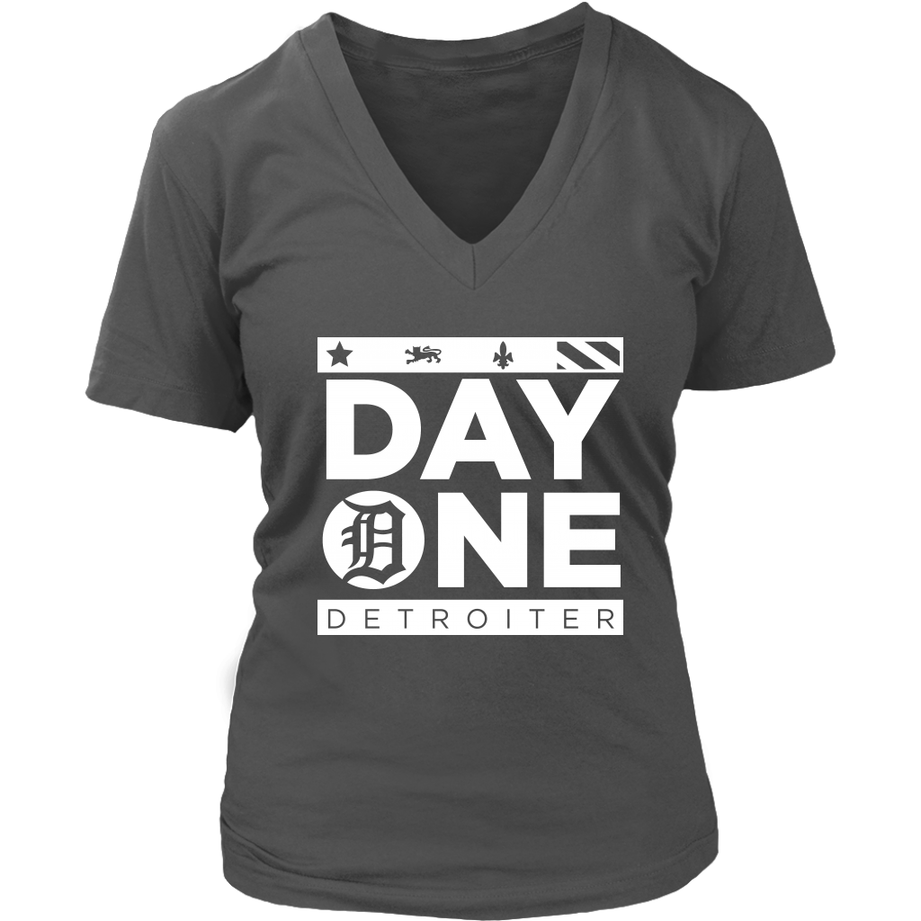 Day One Detroiter Womens V-neck T-shirt