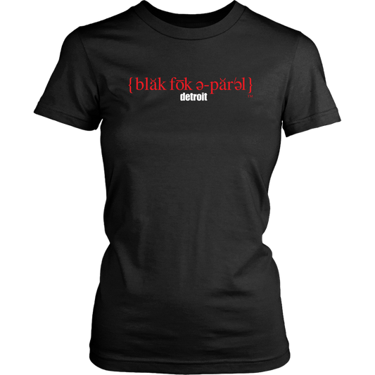 The Blackfokapparel Definition Red Logo Black Women's T-Shirt 