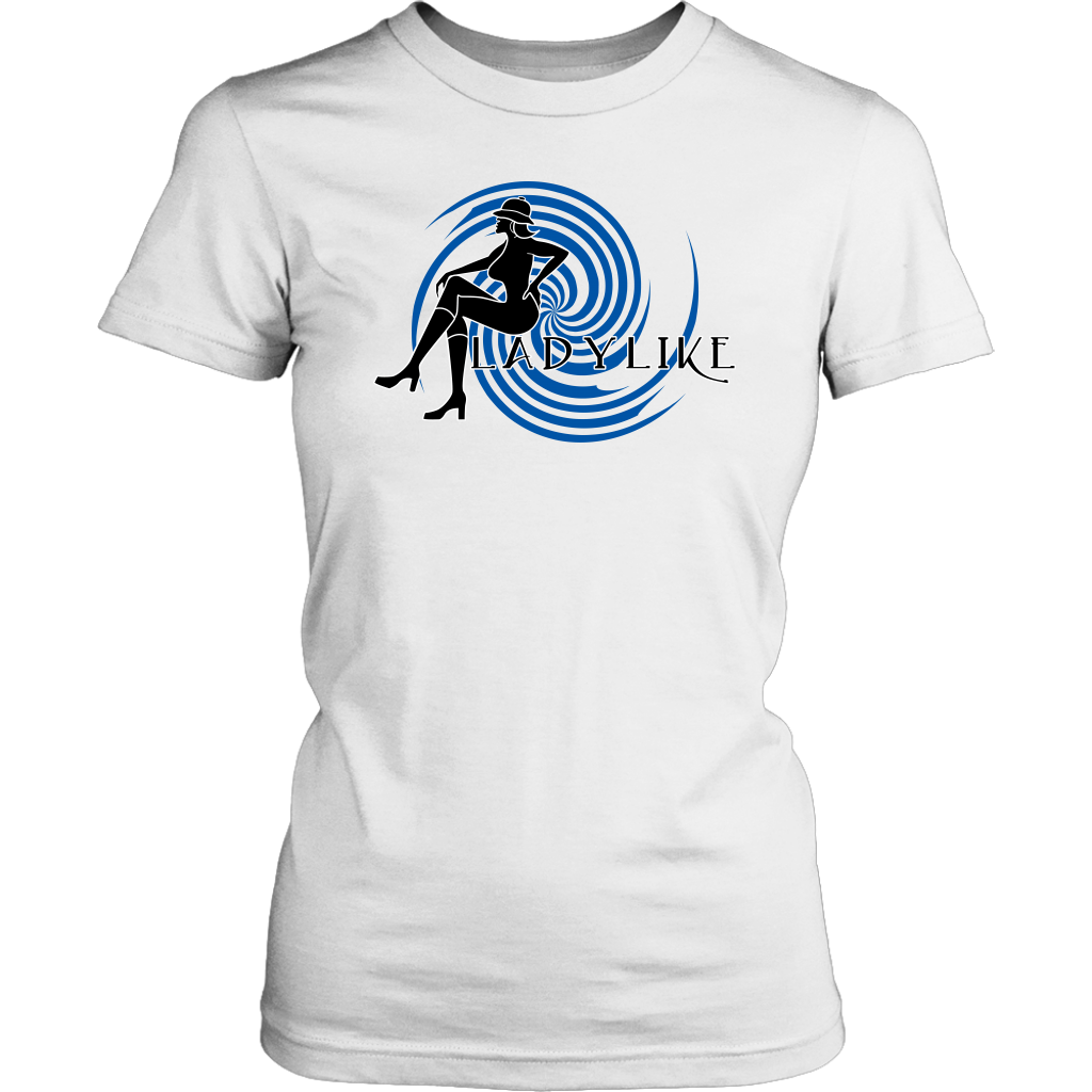 Ladylike Womens T-shirt-Black and Royal