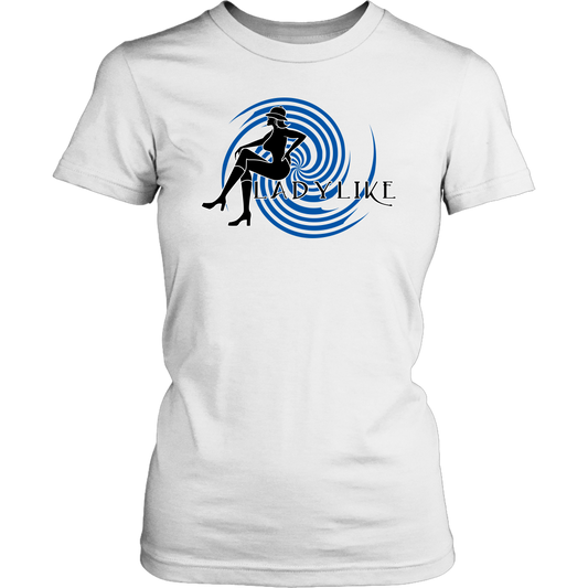Ladylike Womens T-shirt-Black and Royal