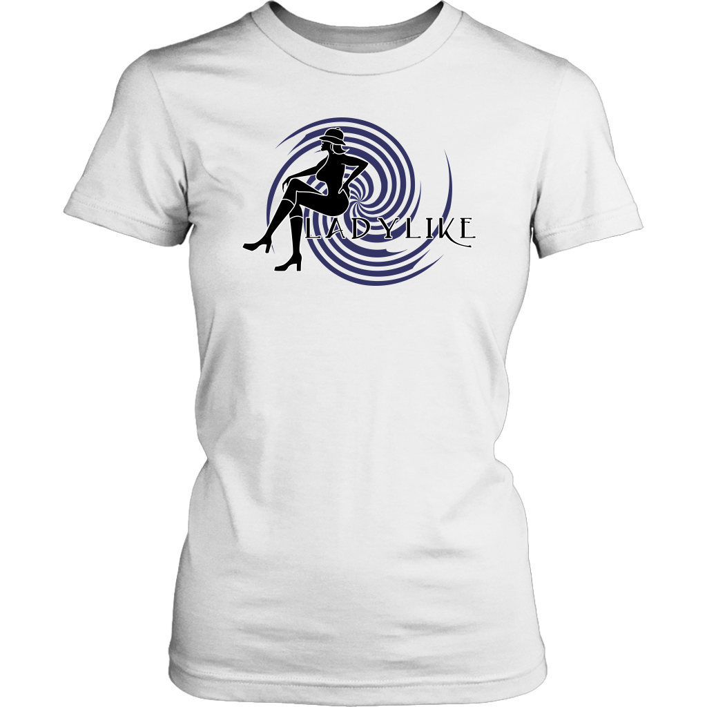 Ladylike Womens T-shirt-Black and Navy