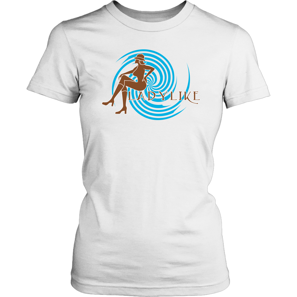 Ladylike Womens T-shirt-Brown and Turquoise