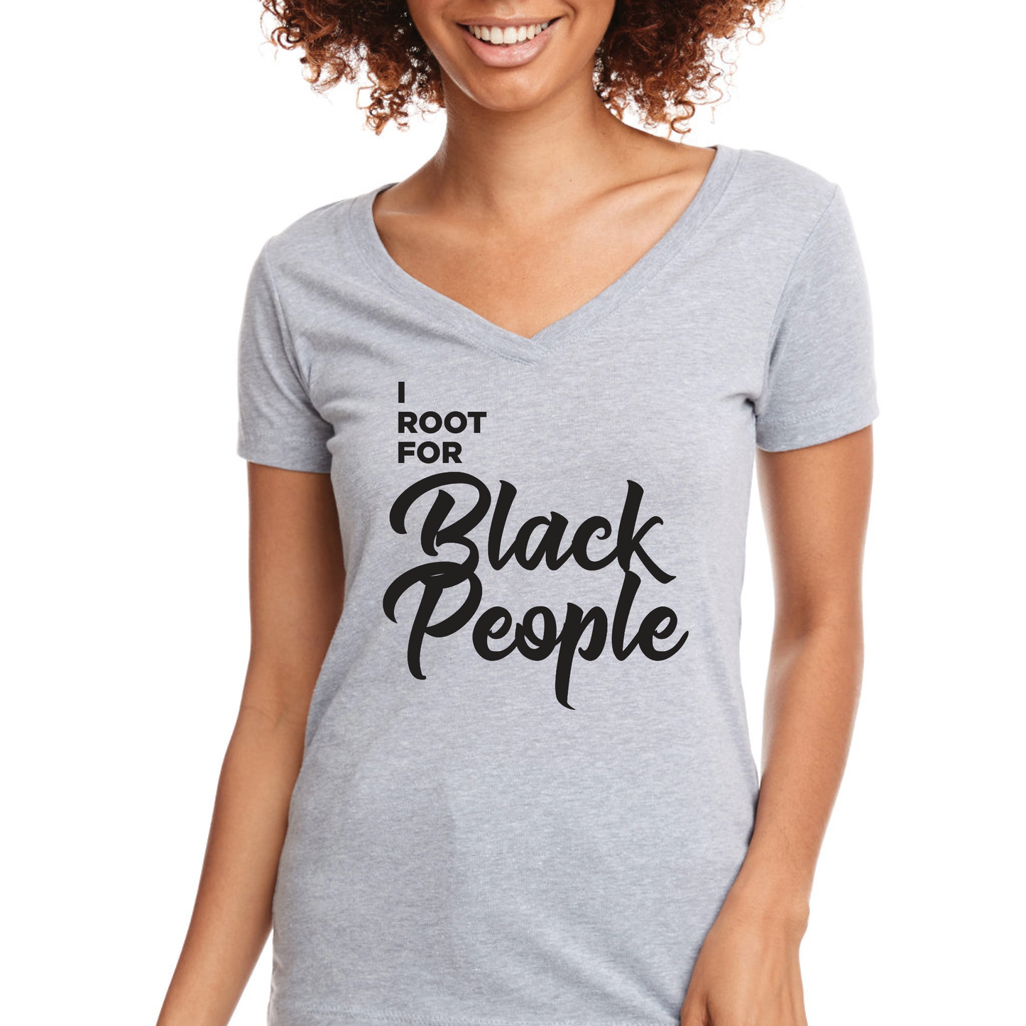 I ROOT FOR BLACK PEOPLE WOMEN'S V-NECK T-SHIRT