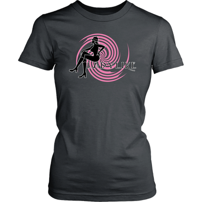 Ladylike Womens T-shirt-Black and Pink