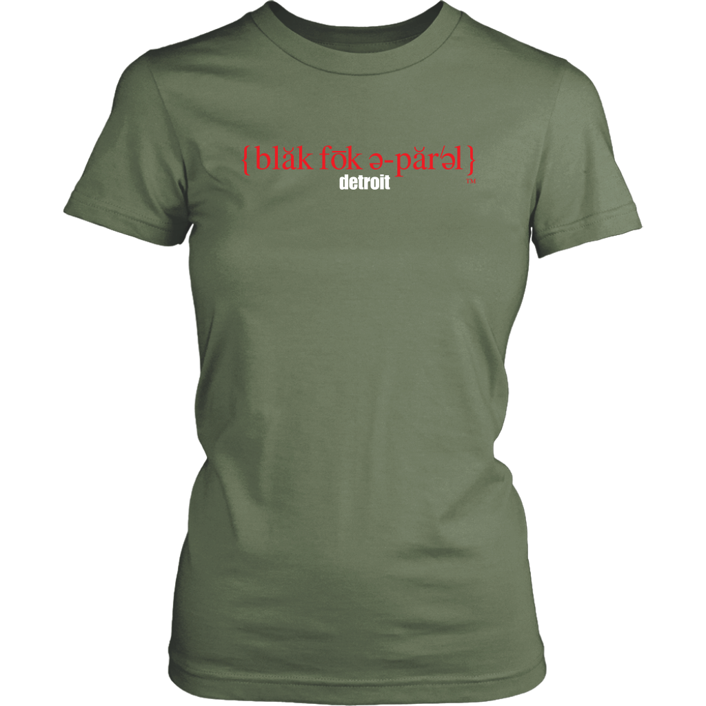The Blackfokapparel Definition Red Logo Green Women's T-Shirt 