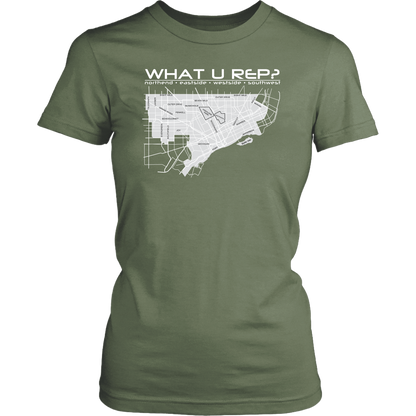 What U Rep? Detroit Womens T-shirt - Multiple Colors