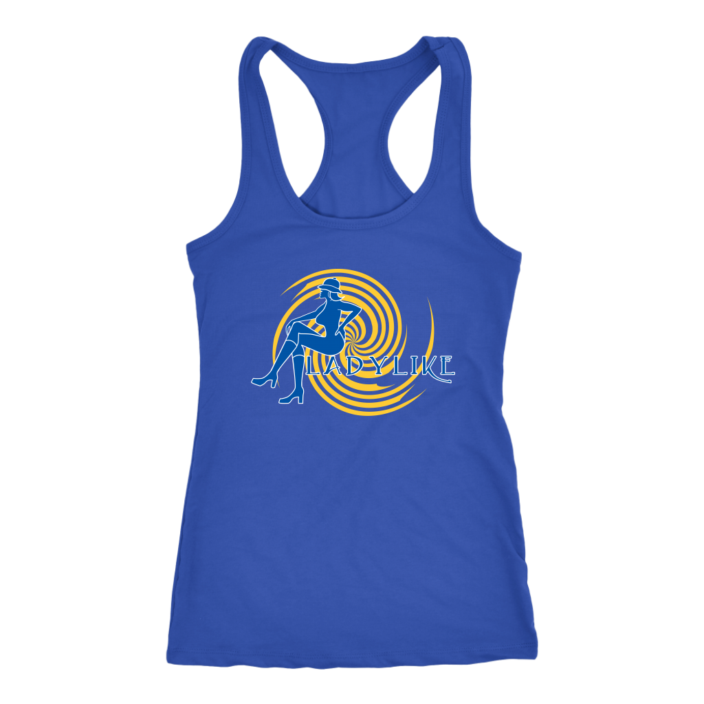 Ladylike Women's Racerback Tanktop Royal Blue and Gold