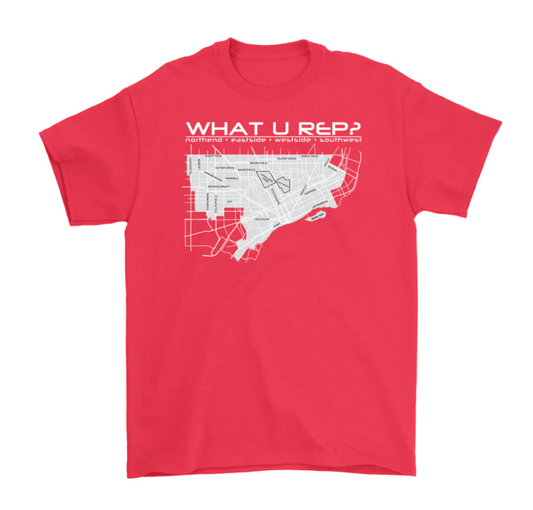 What U Rep? Detroit RED Unisex T-shirt NEW