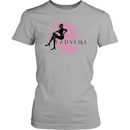 Ladylike Womens T-shirt-Black and Pink