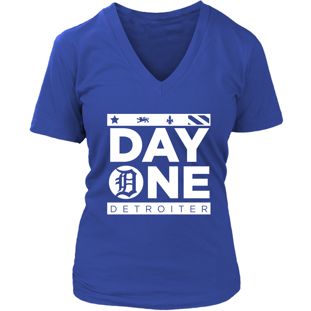 Day One Detroiter Womens V-neck T-shirt