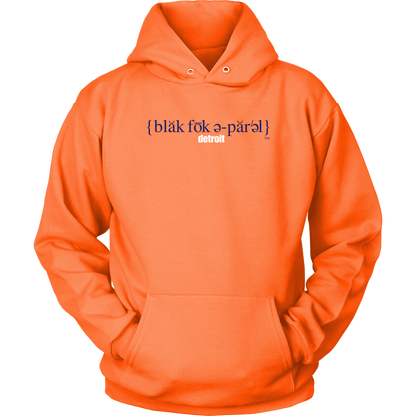 The Blackfokapparel Definition Navy Logo Orange Hoodie