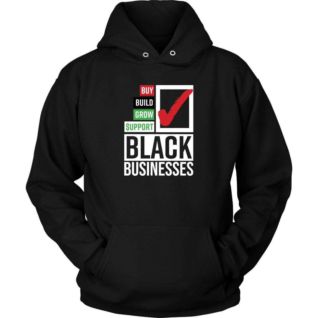 Buy Build Grow Support Black Business Hoodie