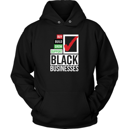 Buy Build Grow Support Black Business Hoodie