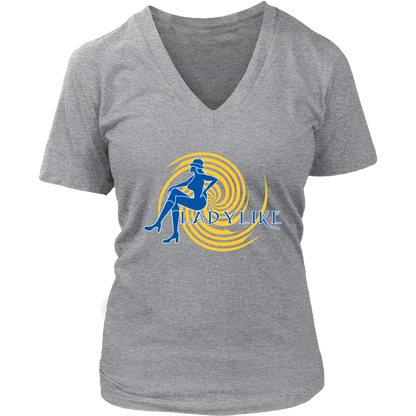 Ladylike Women's V-neck T-shirt – Royal Blue and Gold
