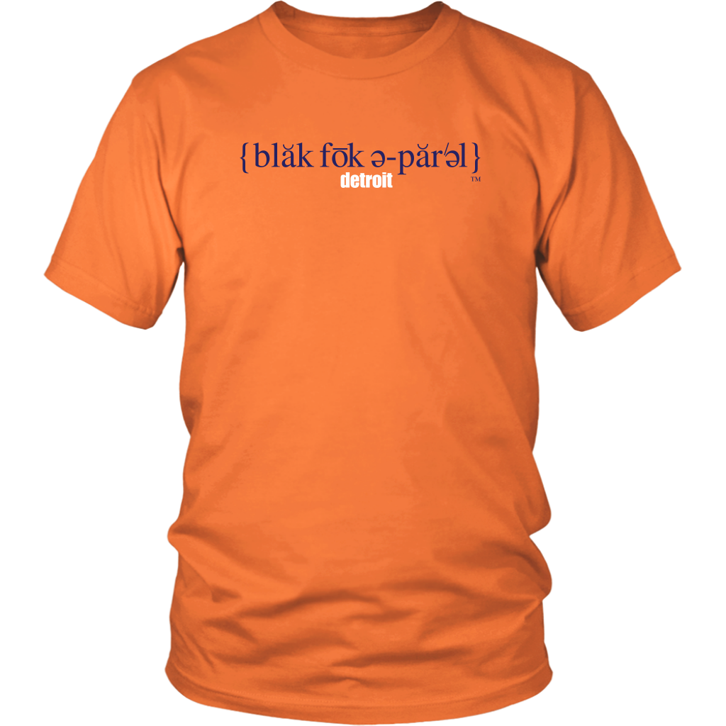 The Blackfokapparel Definition Navy Logo Orange T-Shirt