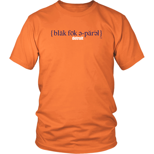 The Blackfokapparel Definition Navy Logo Orange T-Shirt