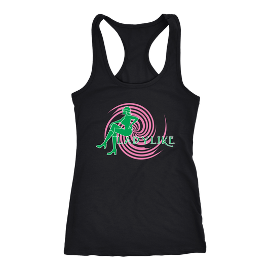 Ladylike Women's Racerback Tank Top-Pink and Green