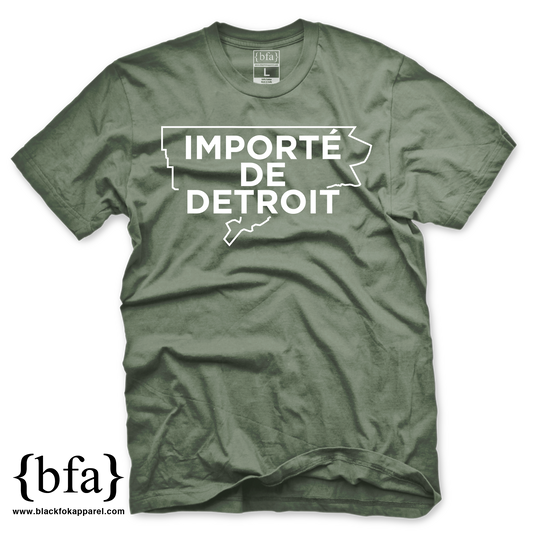 Importe de Detroit Military Green White T-shirt
