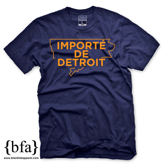 Importe de Detroit Navy Orange T-shirt