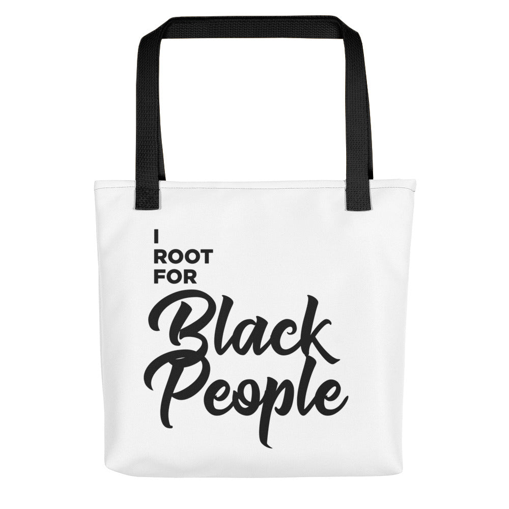 I root for black people tote bag