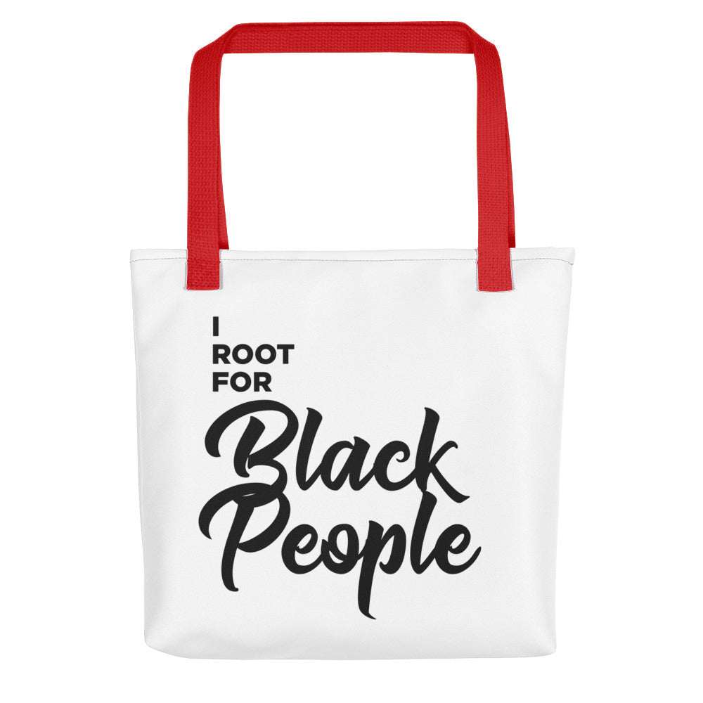 I root for black people tote bag