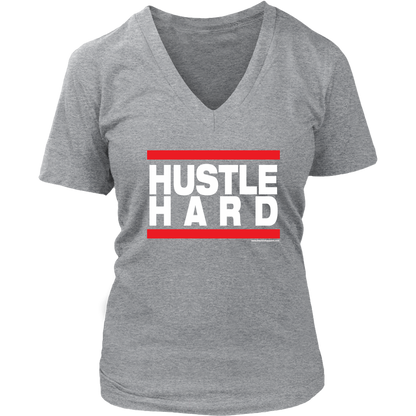 Hustle Hard Women's V-Neck T-shirt