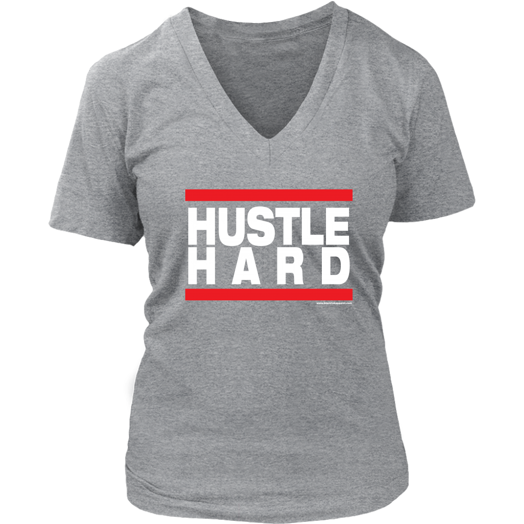 Hustle Hard Women's V-Neck T-shirt