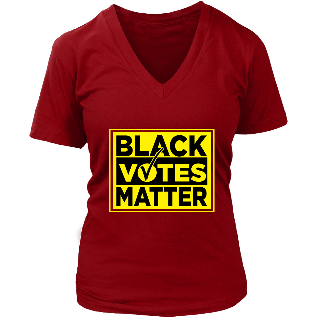 Black Votes Matter Womens V-neck T-shirt