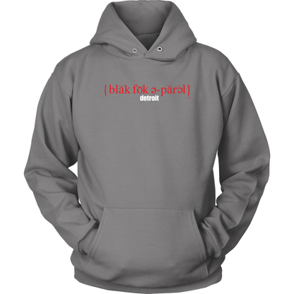The Blackfokapparel Definition Red Logo Grey Hoodie