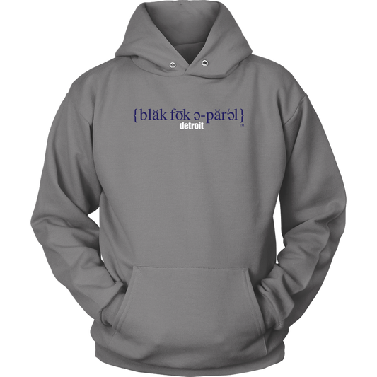 The Blackfokapparel Definition Navy Logo Grey Hoodie