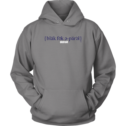 The Blackfokapparel Definition Navy Logo Grey Hoodie
